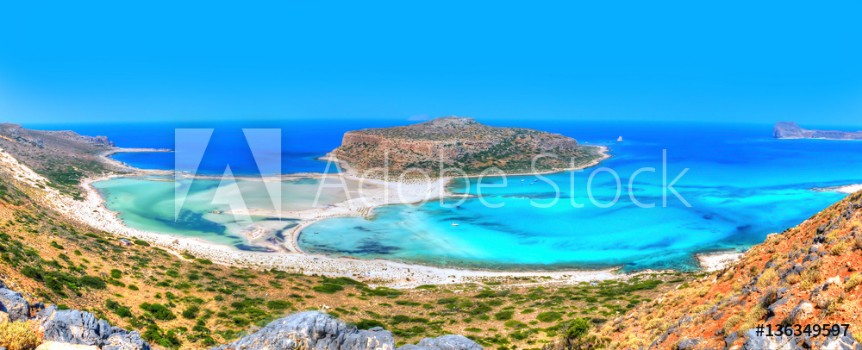 Picture of Beautiful Balos beach in summer holiday famous island of Crete - Greece